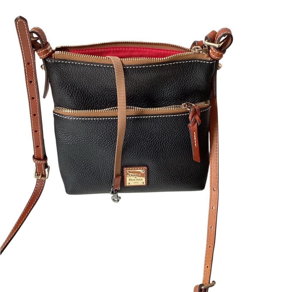 Dooney & Bourke Black and Brown Leather Crossbody